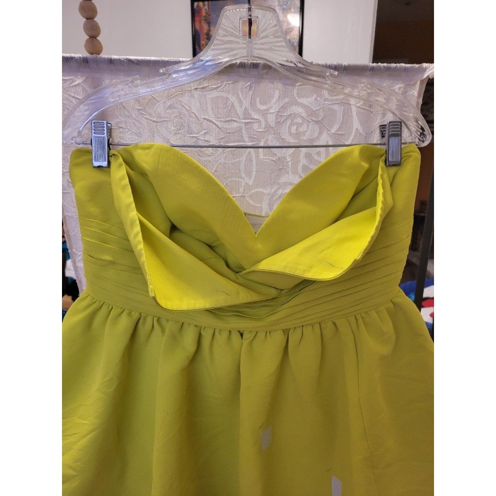 Rent the runway sz 10 Sachin and Babi Maura neon yellow mini strapless dress - Picture 6 of 10